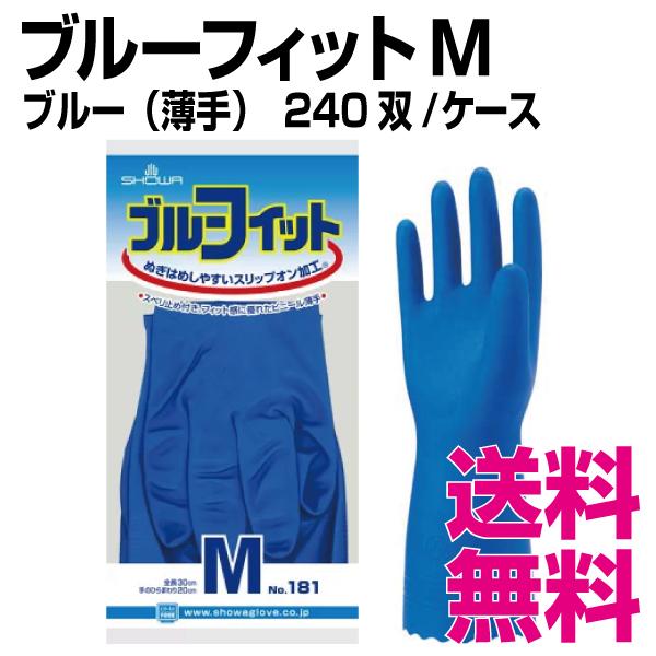 ブルーフィット（薄手）　Mサイズ　240双　業務用　送料無料（北海道・沖縄・離島を除く）　ケース