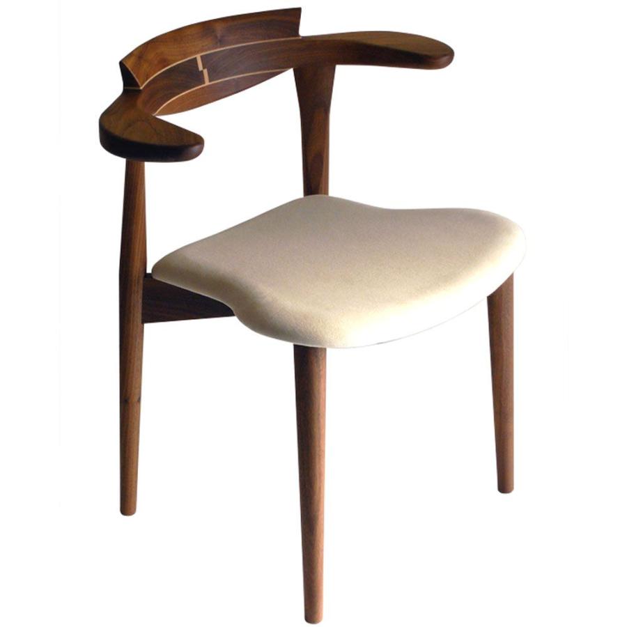 腰痛予防・腰にやさしいイス Awaza（アワザ）2ウォールナット材・布張