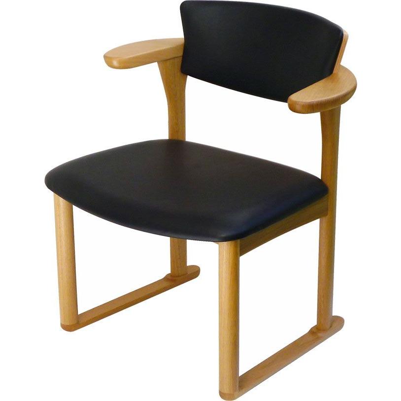 腰にやさしいイス　Awaza（アワザ）LD 中座椅子 051N-L ナラ材 革張1  受注生産