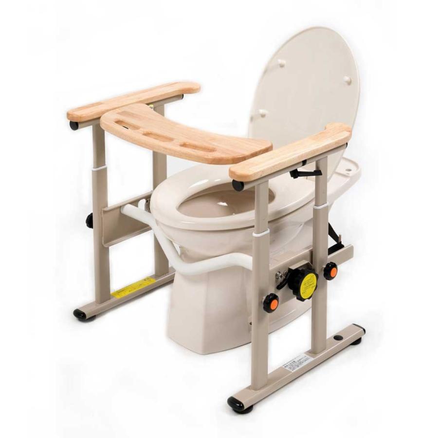 まえてあ 前傾姿勢を取りやすい洋式トイレ用手すり