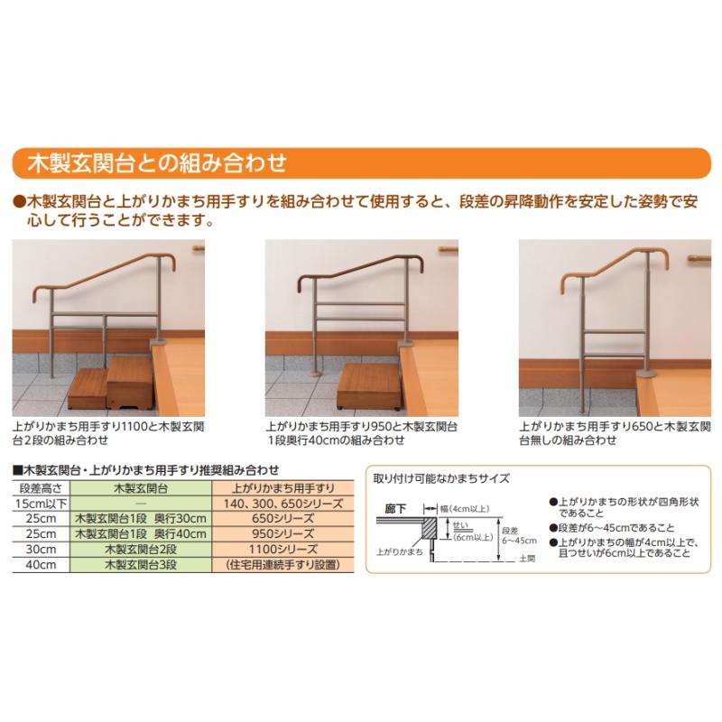 上がりかまち用手すり　S-650　L型S-650L(531-012)・F型S-650F(531-016)　安寿 アロン化成　手摺 住宅改修 介護 介助 玄関 段差_3