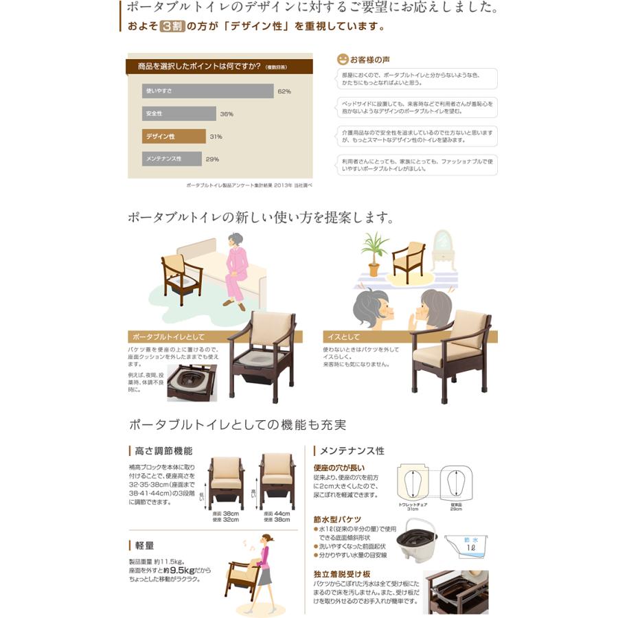 アロン化成 家具調トイレ トワレットチェア 533-062 安寿 ポータブル