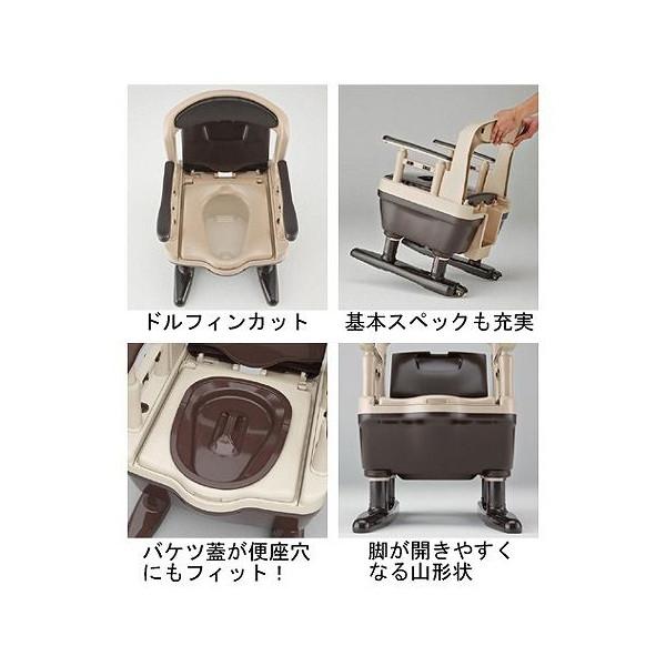 アロン化成 ポータブルトイレ ジャスピタ ブラウン 533-900 標準便座