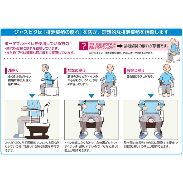 アロン化成 ポータブルトイレ ジャスピタ ブラウン 533-900 標準便座
