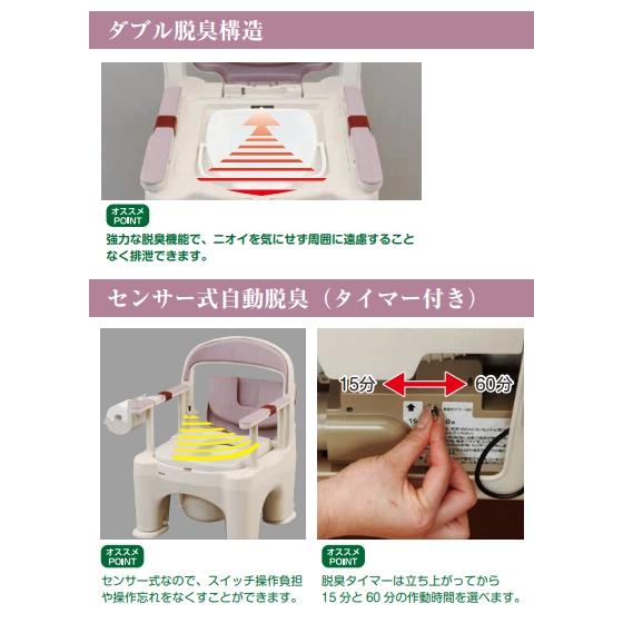 Panasonic（パナソニック） ポータブルトイレ 座楽 ラフィーネ 脱臭長