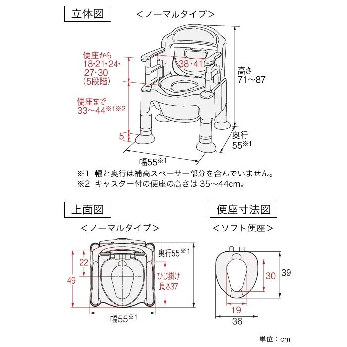 アロン化成 ポータブルトイレ FX-CP ちびくまくん ソフト便座タイプ