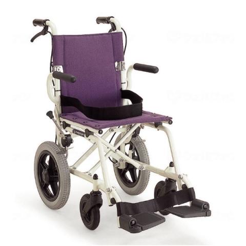 美品　カワムラサイクル 簡易車いす　介助専用 　旅ぐるま 　車椅子 カワムラサイクル 簡易車いす 旅ぐるま KA6 No.80 プラム 非課税 旅行