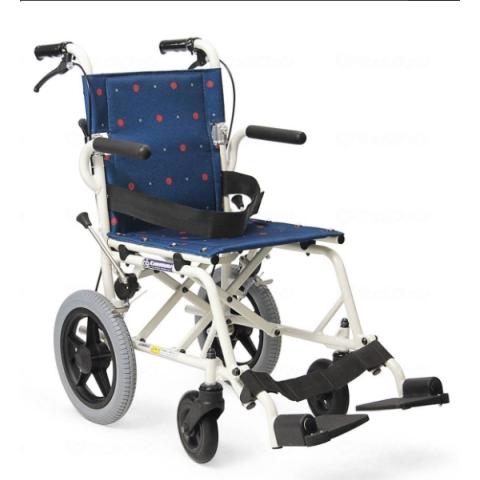 カワムラサイクル 簡易車いす 旅ぐるま KA6 No.101 ドットブルー