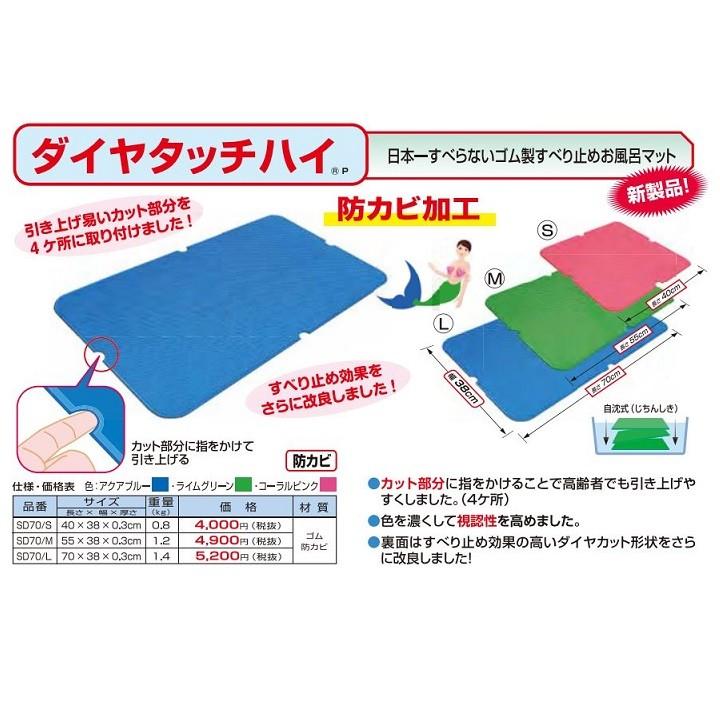 シンエイテクノ ダイヤタッチハイ SD70 Lサイズ アクアブルー すべり