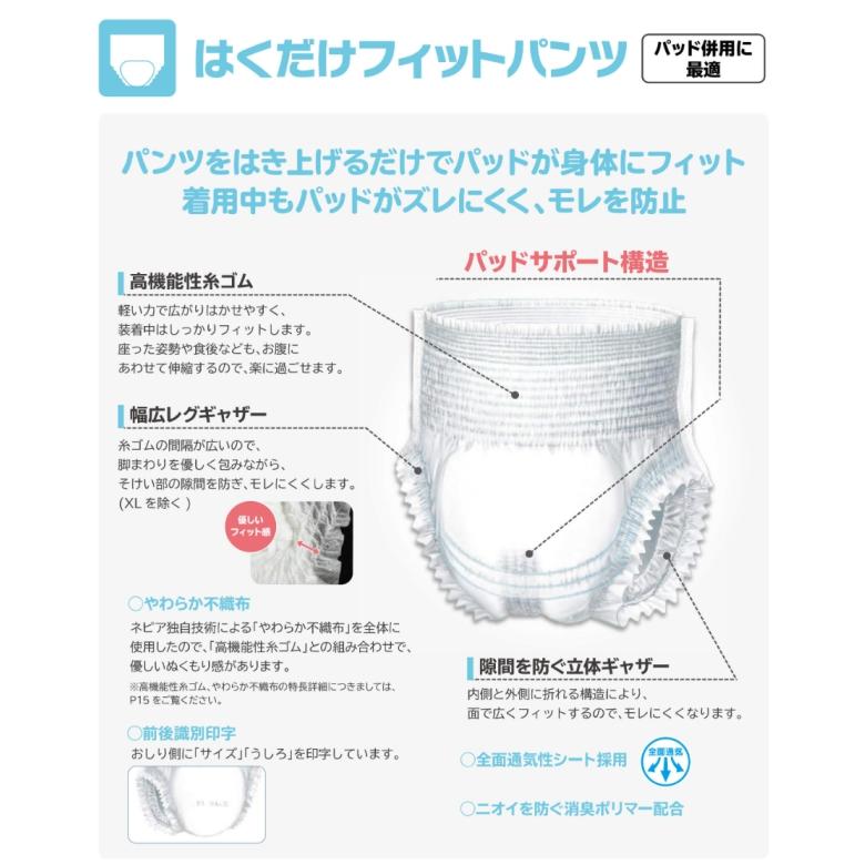 ネピアテンダー はくだけフィットパンツ XLサイズ 49701 26枚入×4袋 1