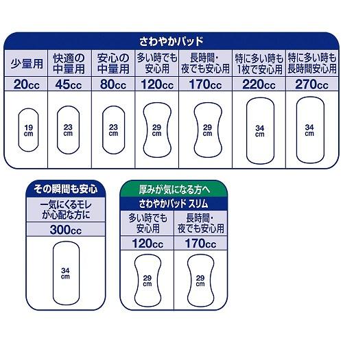 ライフリー さわやかパッド ライフリー さわやかパッド 快適の中量用