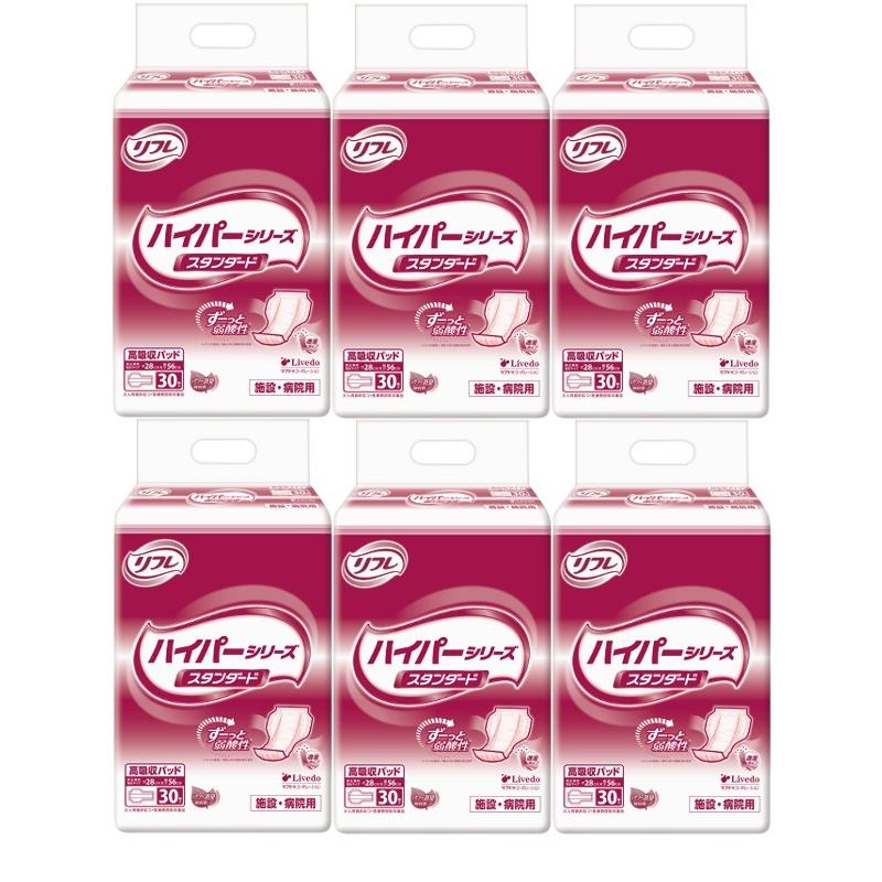 リフレ ハイパースキンプロ プレミアム 30枚入り6個セット リフレ ハイパースキンプロ プレミアム 30枚入 9回吸収 ｜ 内側の