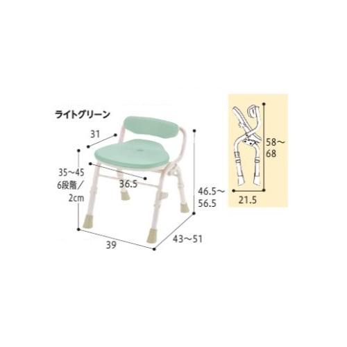 やわらかシャワーチェア クレオ折りたたみ 防カビプラス 腰当付390