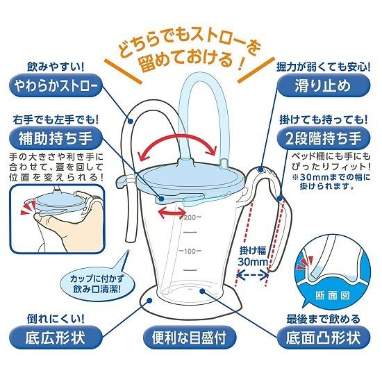 オオサキメディカル PH ストローカップ 74962 ブルー 介護 介助 食事