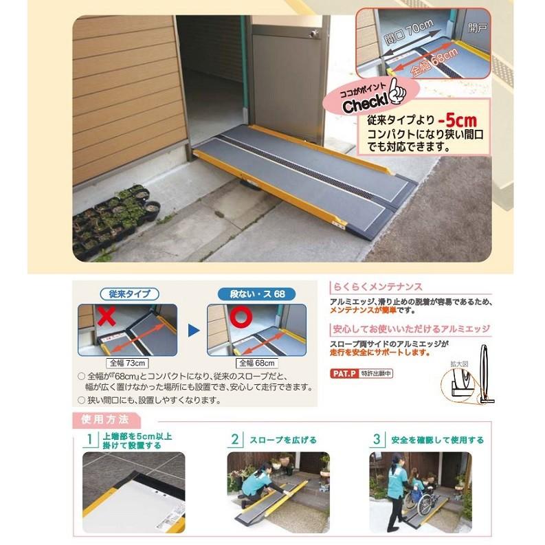 車いす用スロープ 段ない・ス68 800 628-120 シコク 長さ80cm
