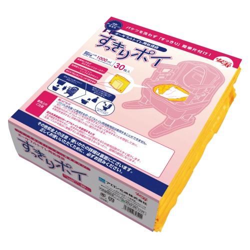 ポータブルトイレ用処理袋　すっきりポイ　30枚入×3袋セット 533-226 アロン化成　手軽 バケツ 簡単 排泄 介護 送料無料(沖縄・北海道、一部地域除く)｜kaigomall-y｜02