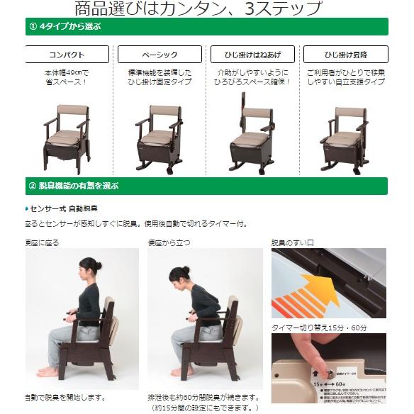 Panasonic　家具調トイレ　介護用等　PN-L23706 楽天市場】ポータブルトイレ 家具調トイレ 座楽 ひじ掛け昇降