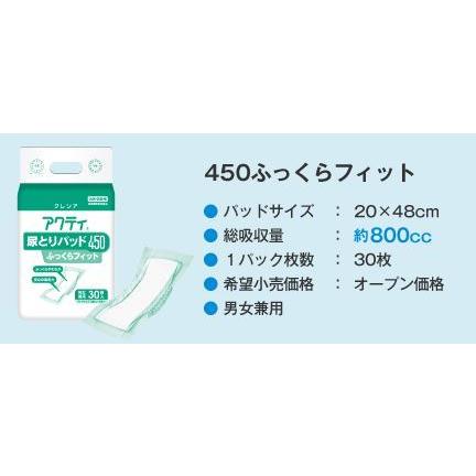 アクティ 尿とりパッド 450 ふっくらフィット 30枚 1袋 日本製紙クレシア 4901750844516/84708 | アクティ | 02