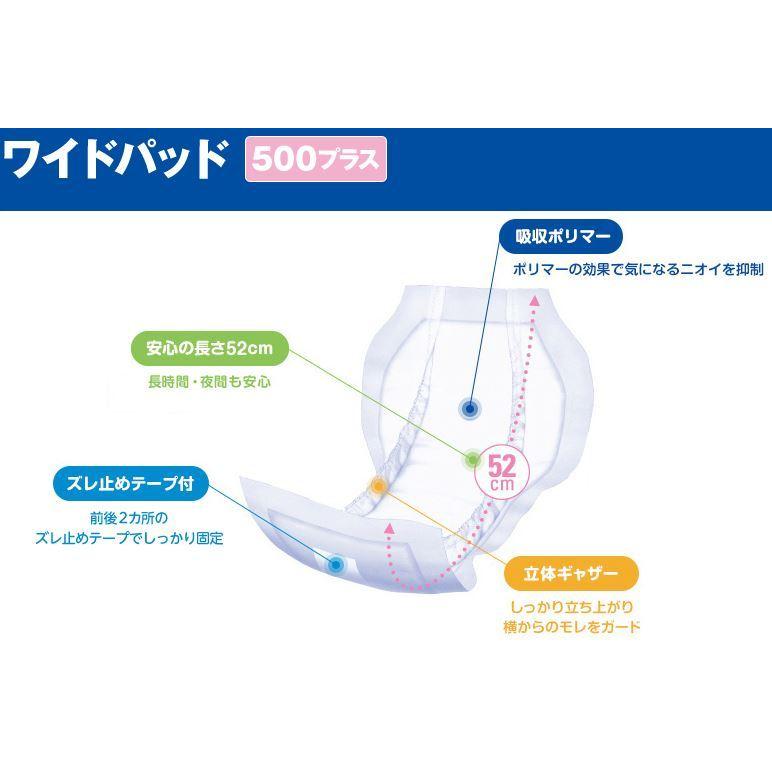 アクティ ワイドパッド 500プラス 30枚×6袋 ケース販売 日本製紙クレシア 4901750844356/84459 | アクティ | 01