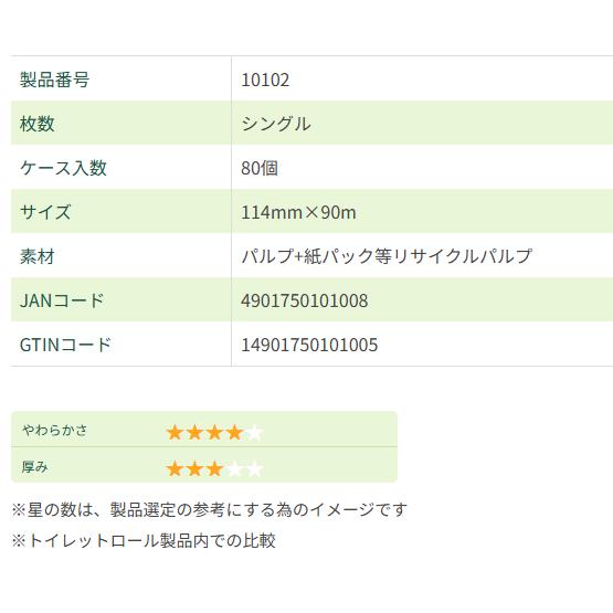 クレシアEF トイレットロール 90mシングル(個包装)×80個 ケース販売/日本製紙クレシア/トイレットペーパー/4901750101008/10102 | 日本製紙クレシア | 01
