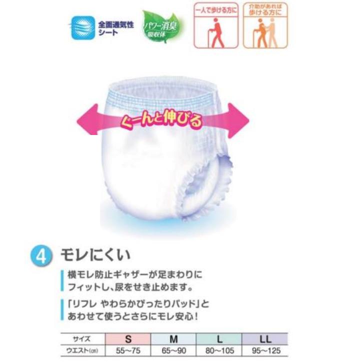 はくパンツ スリムタイプ LL 16枚×6袋 (ケース販売) リフレ/リブドゥ/大人用おむつ/病院用・施設用/4904585026645/18204 | リフレ はくパンツ | 02