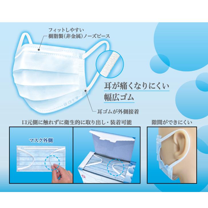 日本製 サージカルマスクHP ブルー フリーサイズ 50枚入×12箱 ケース販売 使い捨て 白十字 4987603141339/14133 | サルバ | 02