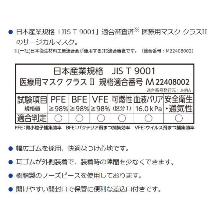 日本製 サージカルマスクHP ブルー フリーサイズ 50枚入×12箱 ケース販売 使い捨て 白十字 4987603141339/14133 | サルバ | 03