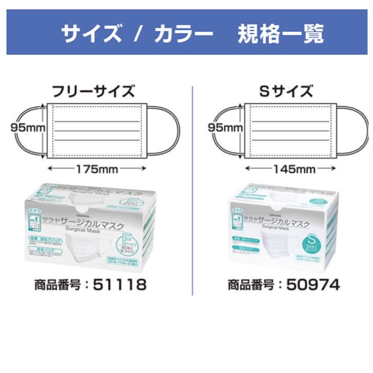 サラヤ 医療用マスク サージカルマスク F フリーサイズ 50枚入×10箱(セット販売) ホワイト 米国規格ASTM-F2100 レベル1 SARAYA 4987696511187/51118 | SARAYA | 02