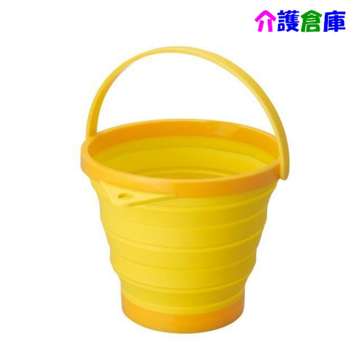 【在庫限り特価】ソフトバケツ8型 イエロー 伊勢藤 折りたたみ コンパクト 4966149484124 | 
