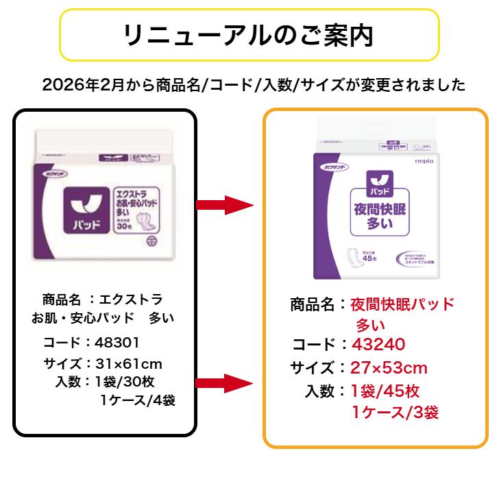 ネピアテンダー 夜間快眠パッド 多い 45枚(1袋) 王子ネピア 4901121432403 | 王子ネピア | 01