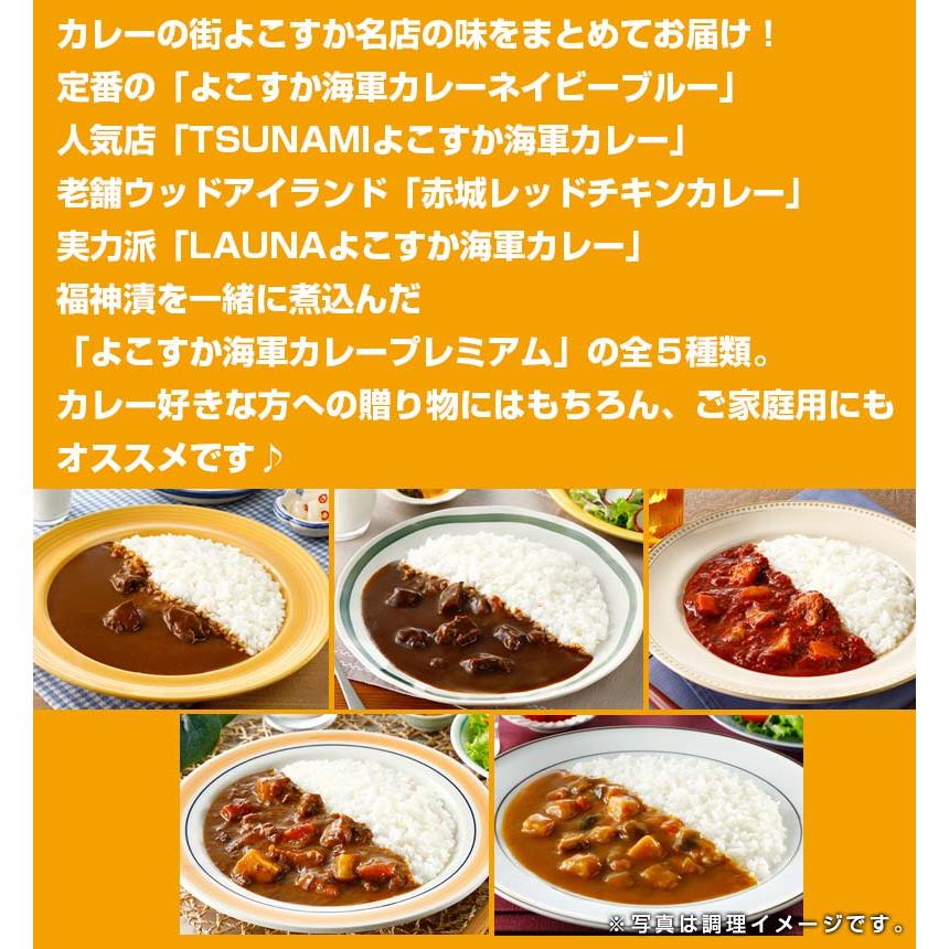 カレーの街よこすか名店食べ比べプレミアムBOX 5食入り レトルト ビーフ チキン よこすか海軍カレー TSUNAMI 赤城 レッド LAUNA ご当地｜kaigunsan｜03