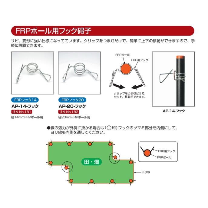 送料無料　アポロ　ＦＲＰフック (碍子）　ＦＲＰ２０用（25個入り） ステンガイシ　北海道・沖縄・離島出荷不可｜kaikai-shop｜02