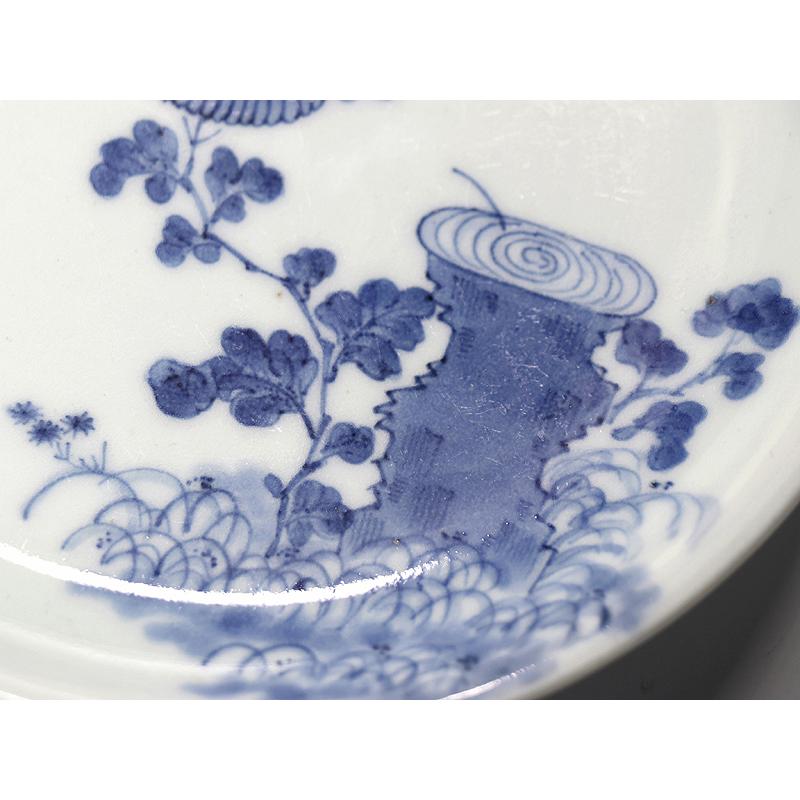 古伊万里 皿 江戸時代中期 染付切株に菊文 N47 : KAIKAROMAN 古伊万里 皿 江戸時代中期 染付切株に菊文 N47 : KAIKAROMAN