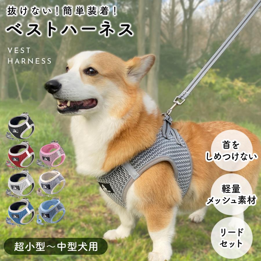 犬 ハーネス リードセット 小型犬 中型犬 猫 抜けない 苦しくない