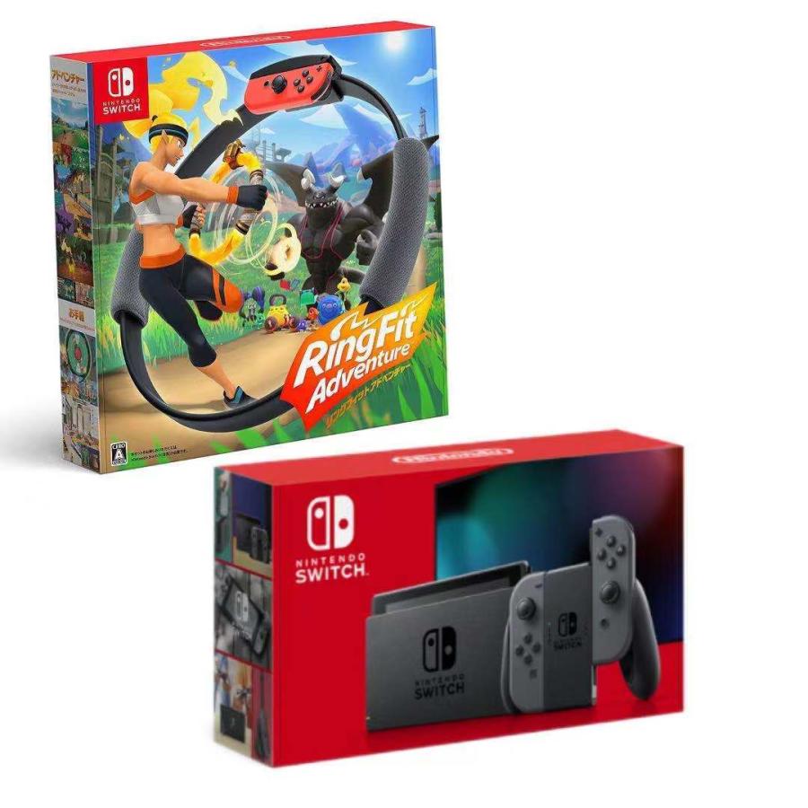 【即日発送、土、祝日発送 】★「2点セット」★Nintendo Switch 本体 Joy-Con (L) /（R)グレー＋リングフィット｜kaikyou