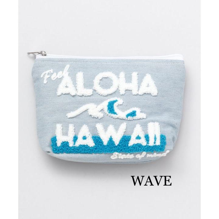 ハワイアン HAWAII ワーゲンバス サガラ デニム ポーチレディース 化粧 