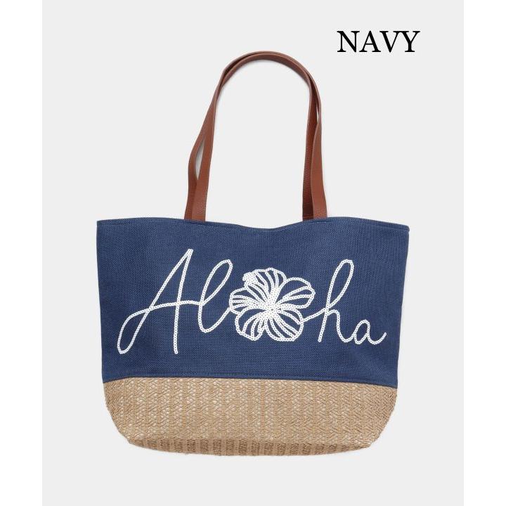 ハワイアン スパンコール ALOHA ハイビスカス トートバッグ BIG ハワイアン スパンコール ALOHA ハイビスカス トートバッグ BIG