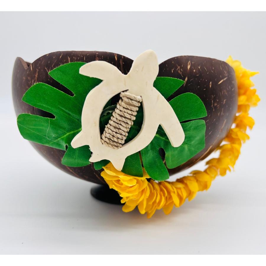 ハワイアン 天然ココナッツ使用 スタンド 小物入れ ホヌ×モンステラ ハワイアン雑貨 ハワイアンインテリア ハワイ雑貨 南国 バリ アジア雑貨