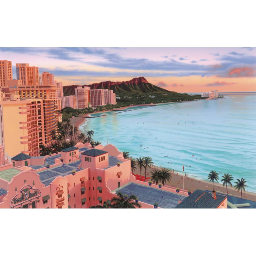 ハワイアン キャンバスパネル絵 (The view from the Sheraton) 35×55