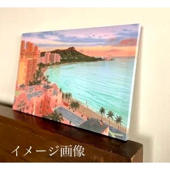 ★【未使用】ホリミヤカフェ キャンバスパネル ハワイアン キャンバスパネル絵 (The view from the Sheraton) 35×55