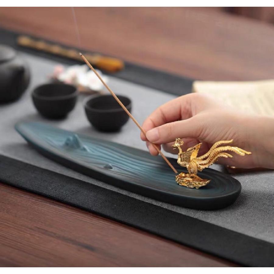 お香立て アロマ 線香立て 鳳凰 置物 金運上昇 : カイメッド - 通販