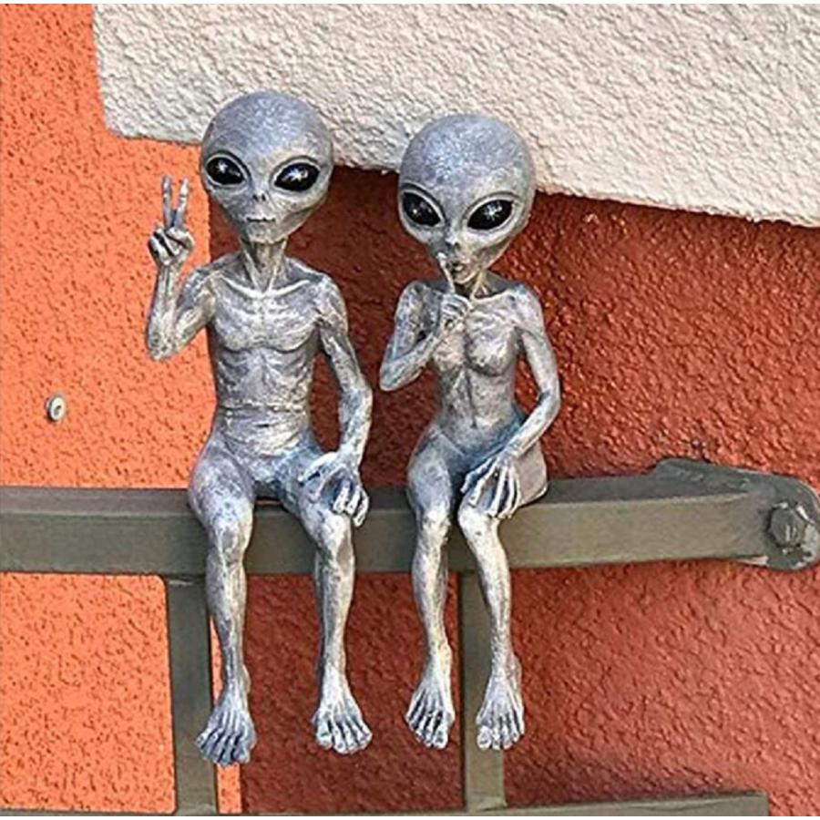 宇宙人 エイリアン フィギュア 置物 2個セット ガーデニング 異星人