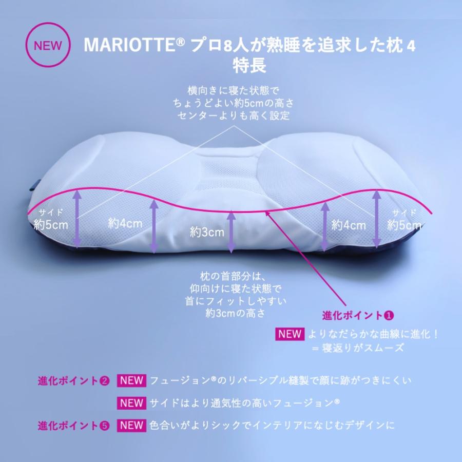 MARIOTTE4 プロ8人が熟睡を追求した枕 マリオット 70×40 枕 洗える 日本製 まくら ピロー ストレートネック 肩こり 低い 低め 横向き 横向き寝 快眠博士｜kaimin-hakase｜08