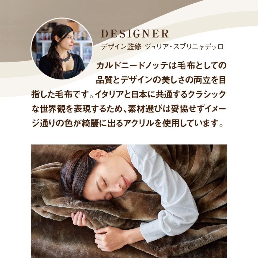 ディーブレス 毛布 CALDO NIDO notte 3 掛け毛布 ダブル シルバー
