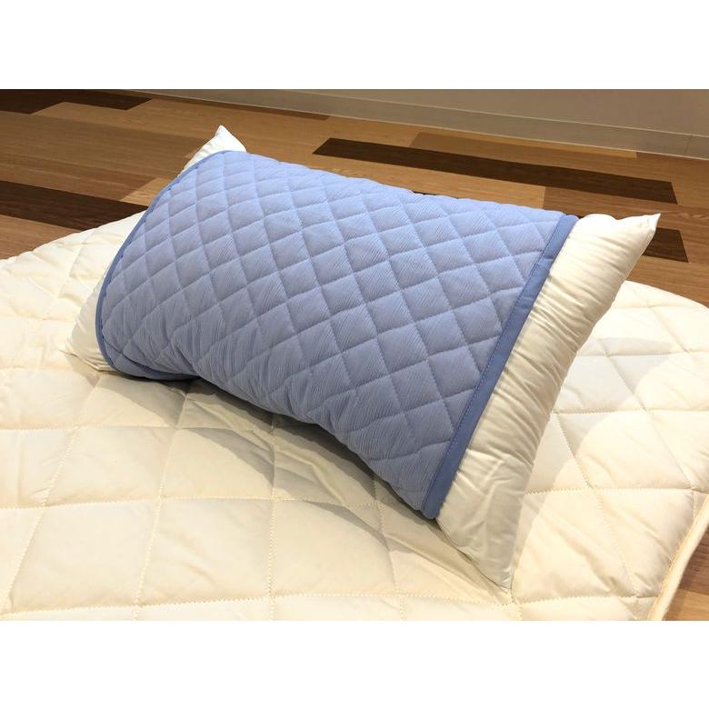 ピローパッド 高島ちぢみ アウトラスト入り キシリトール加工 涼感 43 63cm枕用 ブルー 日本製 0619 78ppad 快眠倶楽部 通販 Yahoo ショッピング