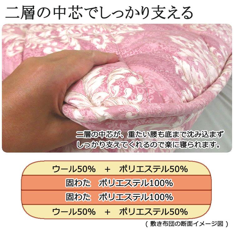 西川（nishikawa） 昭和西川 羊毛混四層敷き布団 フランス産ウール50