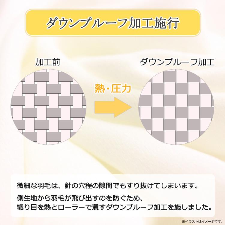 羽毛合い掛け布団 ホワイトマザーグースダウン93％ クイーンロング 210×210 ロイヤルゴールド DP420 ハンガリー産 ポーランド産 日本製 綿100％_10