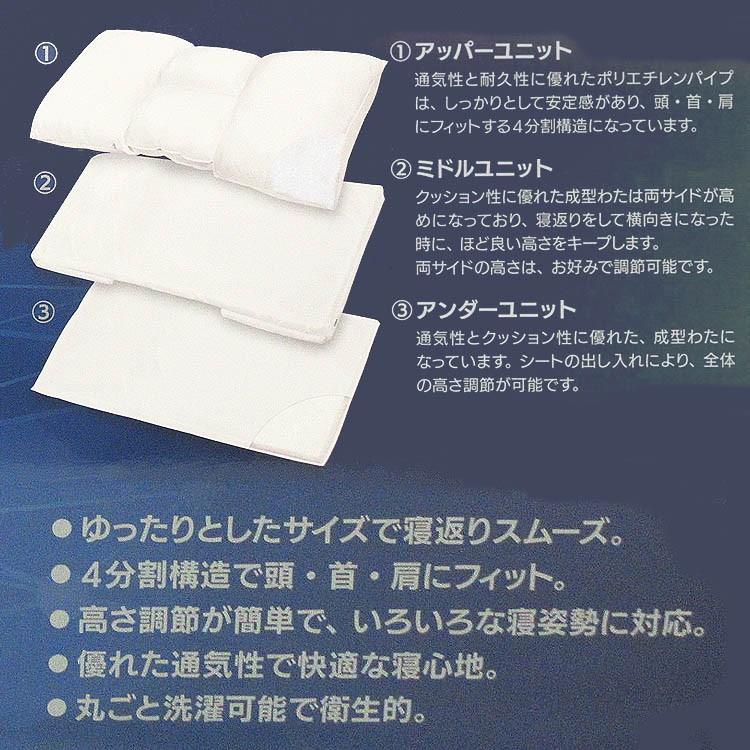 スリープメディカルピロー(35×70cm) 高さ調整可能 しっかり ふんわり