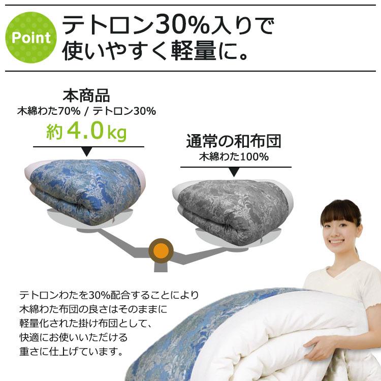 昔ながらの木綿わた掛け布団 シングル S 150×200cm【日本製】綿わた70