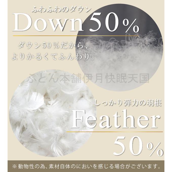 抗菌防臭加工無料 ダウン50％ 43×63cm ダウンピロー フェザー50％ 日本